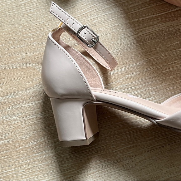 Steve Madden Prettyy Ankle Strap Nude Pump Block Heel Girls Size 2 - Picture 5 of 7